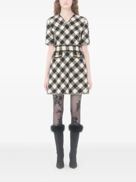 Valentino Garavani damier tweed mini dress - Black