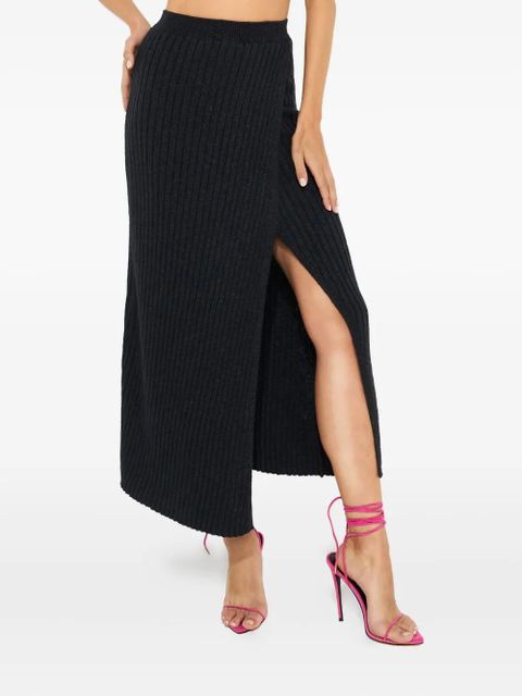 Free People ribbed slit midi skirt - Black - zdjęcie produktu nr 1