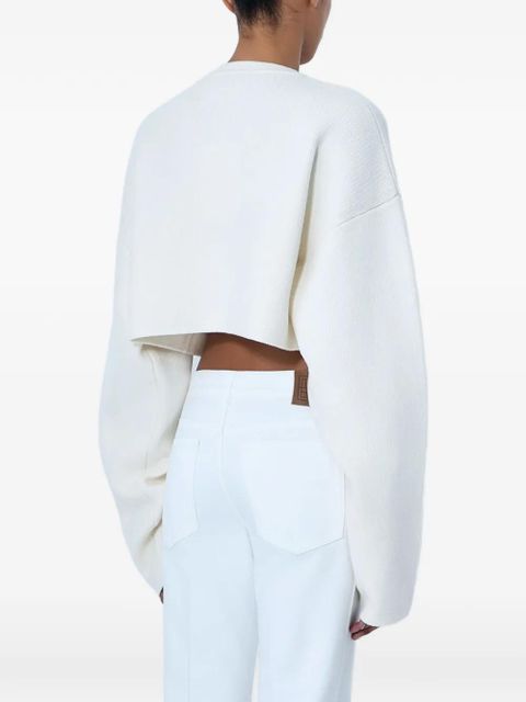 TOTEME cropped oversized cardigan - White