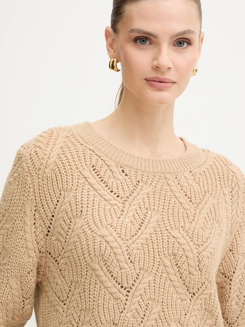 Morgan sweter damski kolor beżowy MAMA