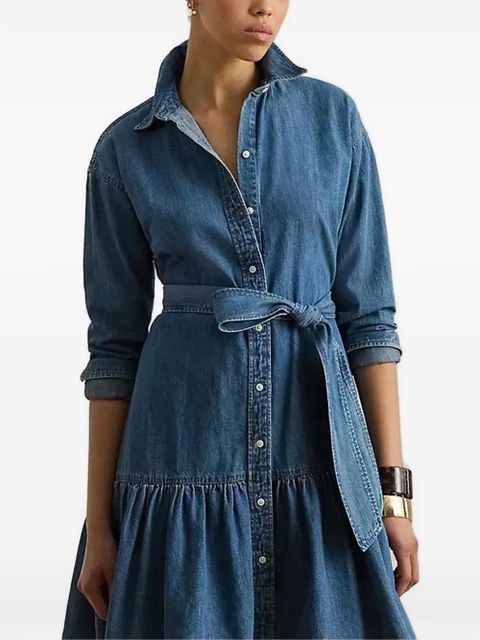 Lauren Ralph Lauren belted button-down mini dress - Blue - zdjęcie produktu nr 1
