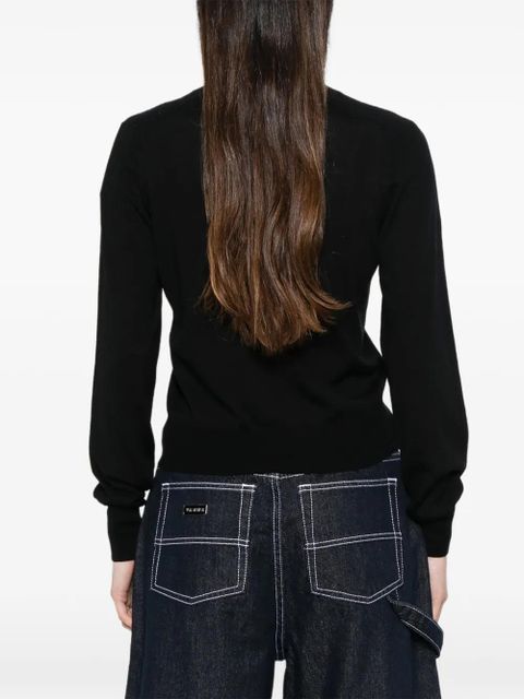 AMI Paris crewneck detail jumper - Black