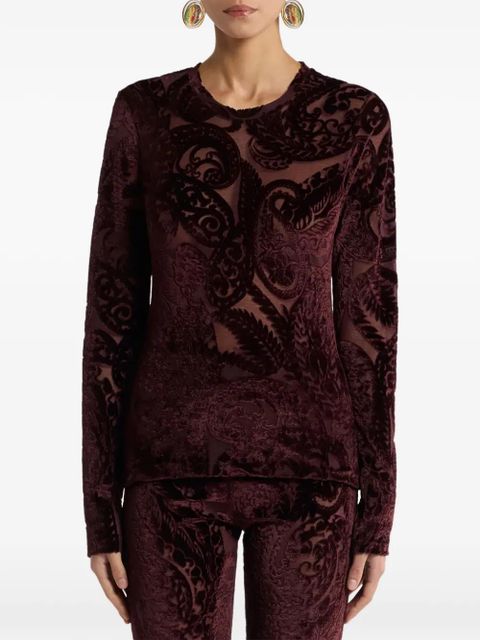 ETRO paisley-jacquard velvet blouse - Brown - zdjęcie produktu nr 2