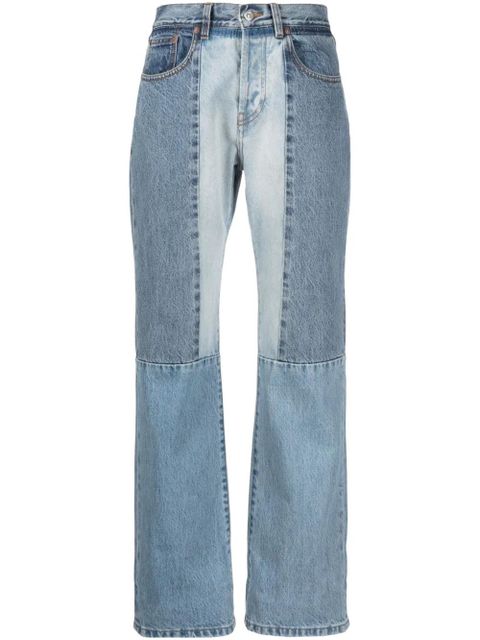 Victoria Beckham straight-leg patchwork jeans - Blue - zdjęcie produktu nr 1