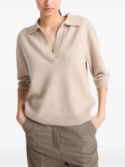 Yves Salomon knitted polo shirt - Neutrals