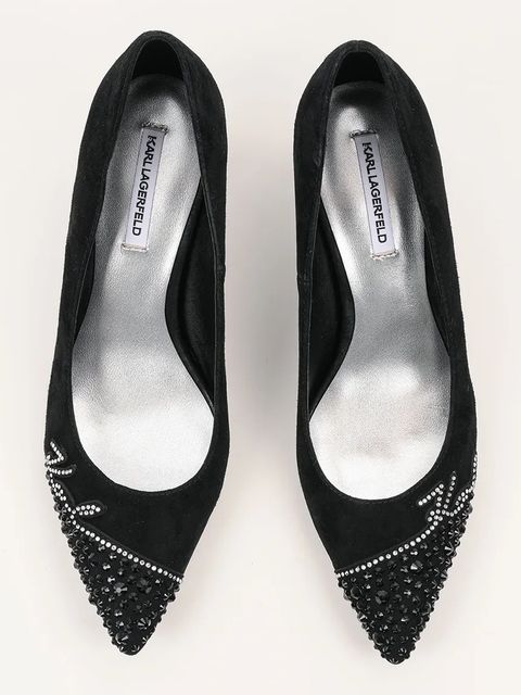 Karl Lagerfeld szpilki zamszowe SIENNA kolor czarny KL32712