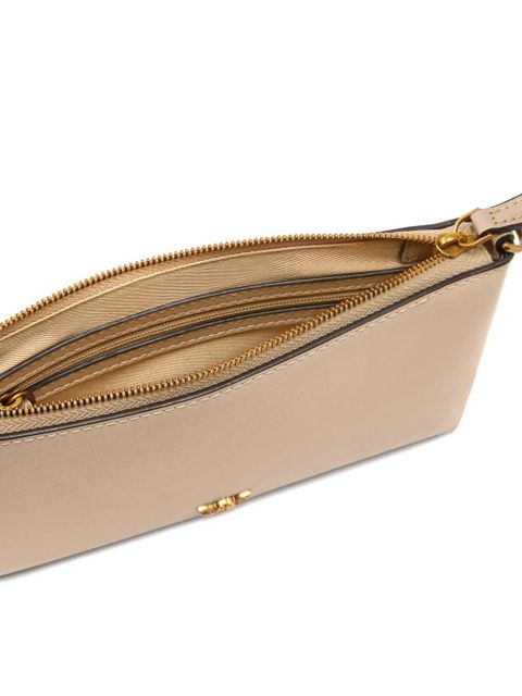 PINKO Love Birds logo clutch bag - Neutrals