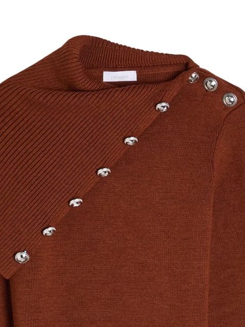 Rabanne Asymmetric wool sweater - Brown - zdjęcie produktu nr 2
