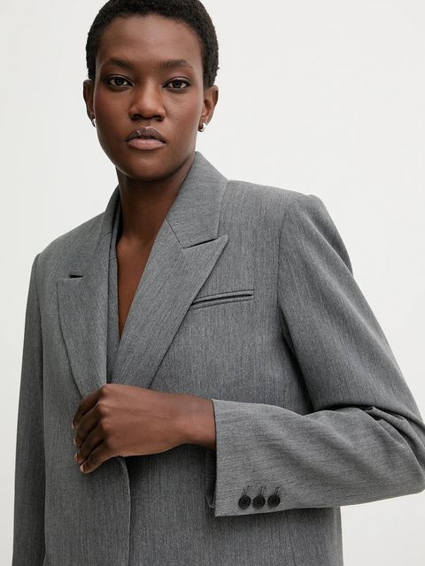 AllSaints marynarka ASTRA kolor szary jednorzędowa gładka W038QD