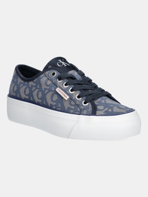 Calvin Klein Jeans trampki VULC FLATF JACQUARD AOP damskie kolor granatowy YW0YW01965 - zdjęcie produktu nr 1