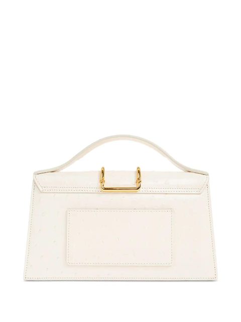 Jacquemus Bambino metal detail ostrich effect tote bag - Neutrals