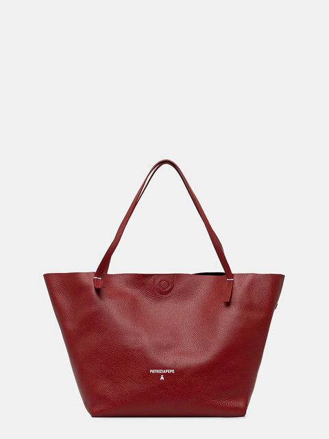 Patrizia Pepe torebka skórzana kolor bordowy 2B0130 L148