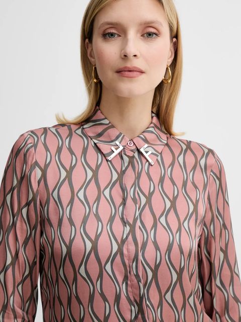 Fracomina koszula damska kolor różowy regular z kołnierzykiem klasycznym FS25WT6010W651K5