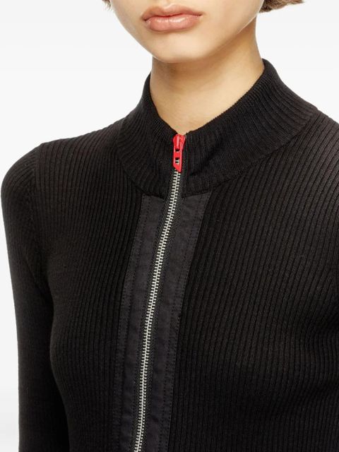 Diesel M-Melissa ribbed zip-front top - Black