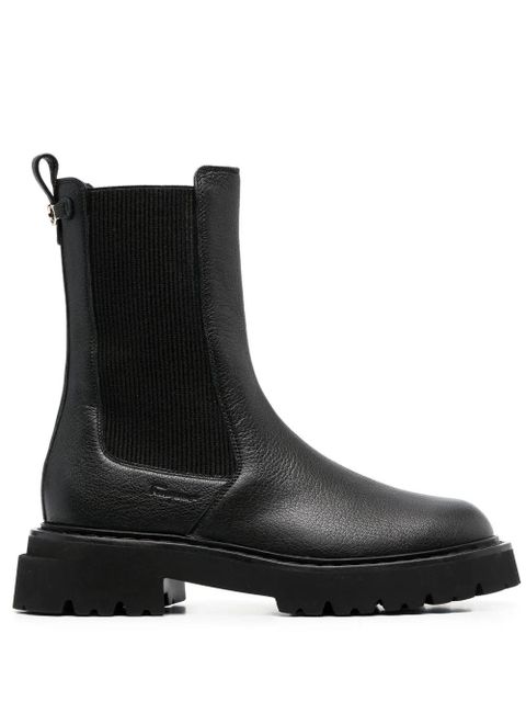 Ferragamo Double Gancini leather Chelsea boots - Black - zdjęcie produktu nr 1