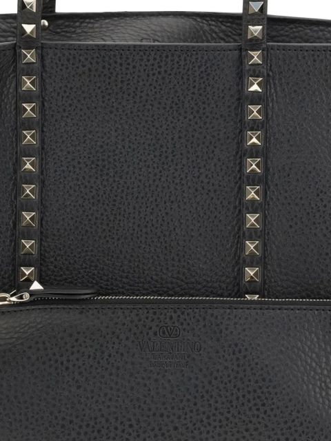 Valentino Garavani medium rockstud-embellished leather tote bag - Black