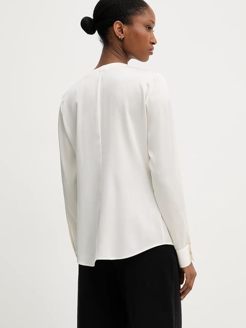 BOSS koszula jedwabna kolor beżowy regular 50538481