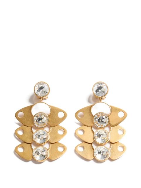 Valentino Garavani Pages earrings in metal and crystal - Gold - zdjęcie produktu nr 1