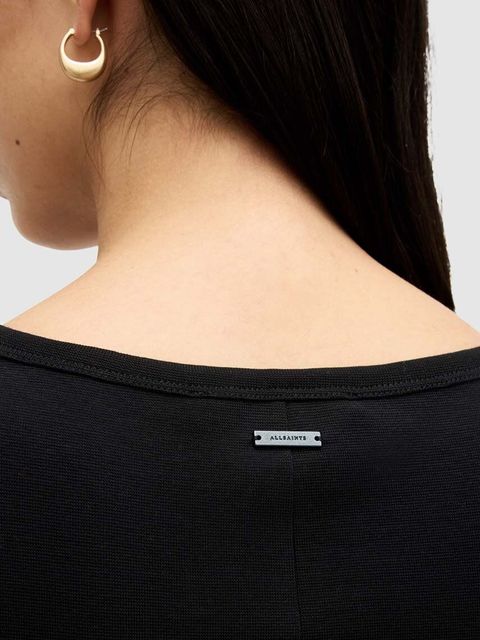 AllSaints sukienka bawełniana KATARINA DRESS kolor czarny maxi dopasowana W009DA