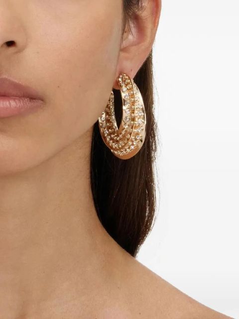 Self-Portrait twisted crystal earrings - Gold - zdjęcie produktu nr 2