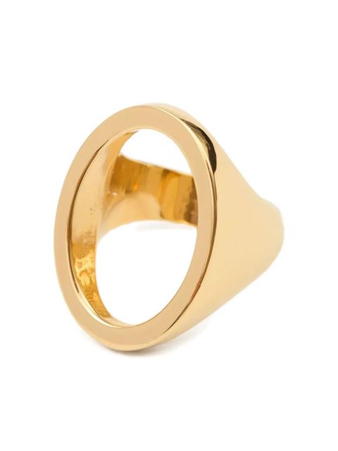 MM6 Maison Margiela Minimal logo 4mm ring - Gold - zdjęcie produktu nr 1