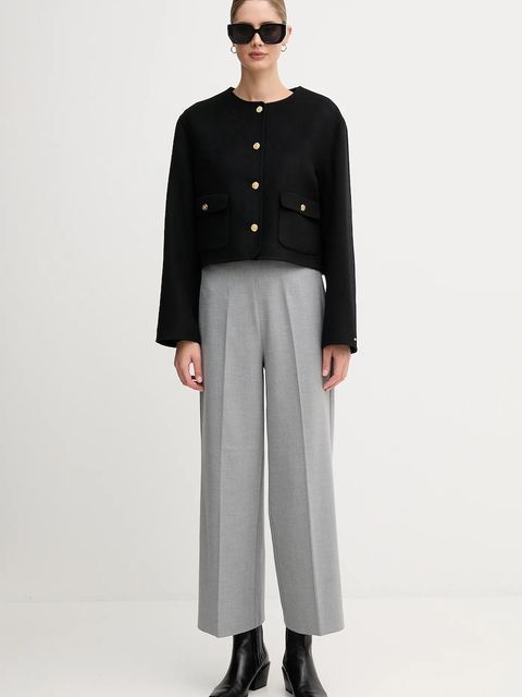 Tommy Hilfiger kurtka z wełną kolor czarny WW0WW47446 - zdjęcie produktu nr 2