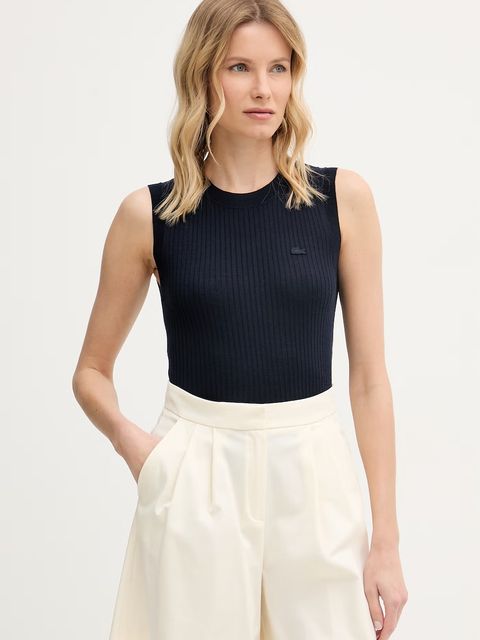 Lacoste top swetrowy damski lniany - zdjęcie produktu nr 1