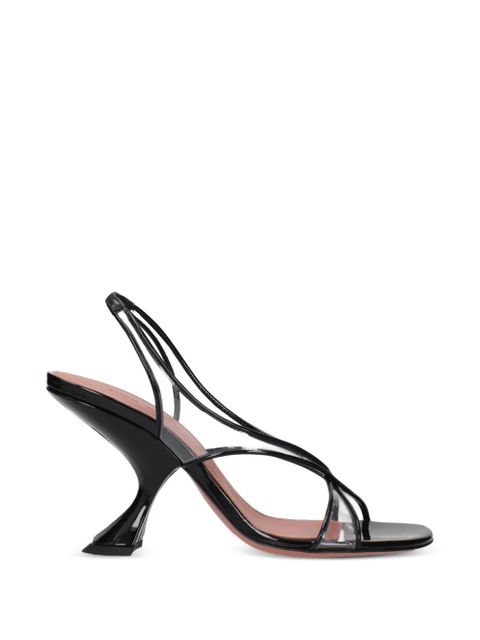 Amina Muaddi Lena flared-heel sandals - White - zdjęcie produktu nr 1