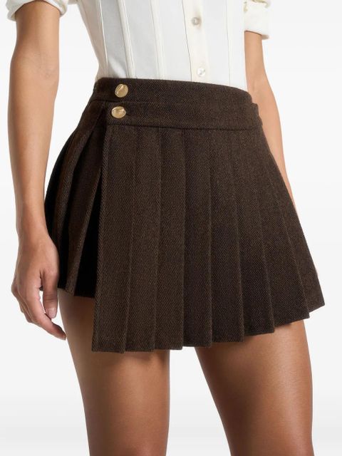 Manière De Voir Joëlle asymmetric-pleated mini skirt - Brown