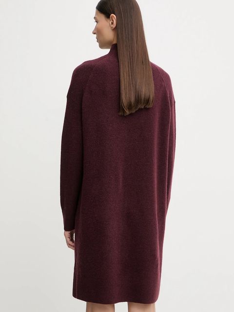 Marc O'Polo sukienka z dodatkiem wełny kolor bordowy mini oversize 5000007471