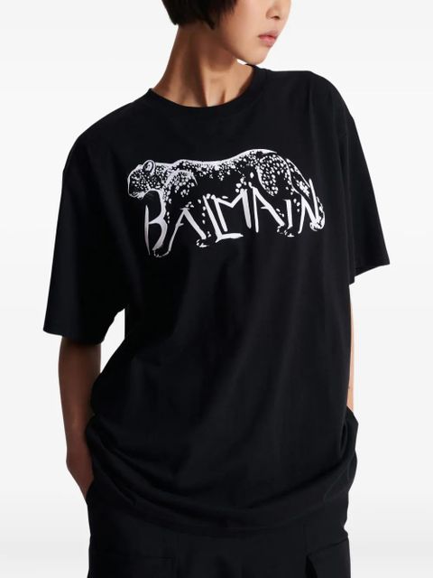 Balmain leopard-print T-shirt - Black