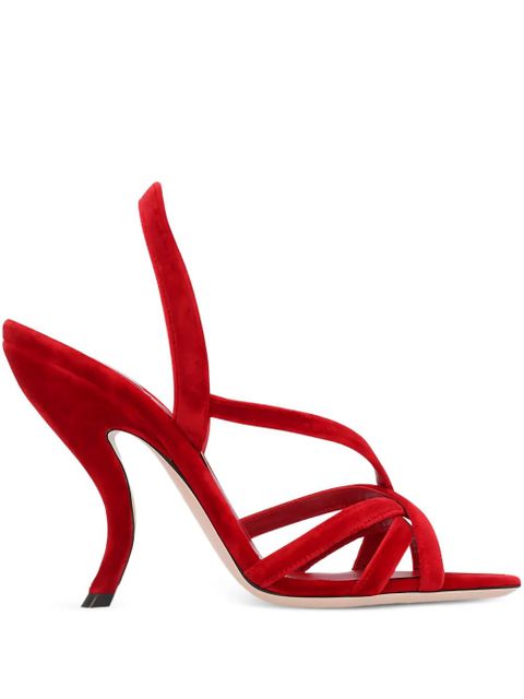 Valentino Garavani 105mm Fetishique velvet sandals - Red - zdjęcie produktu nr 1