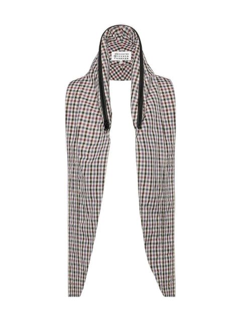 Maison Margiela zipped checked scarf - White - zdjęcie produktu nr 1