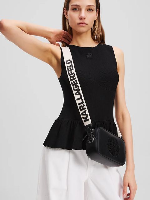 Karl Lagerfeld torebka skórzana K/CIRCLE kolor czarny A3W30310 - zdjęcie produktu nr 2