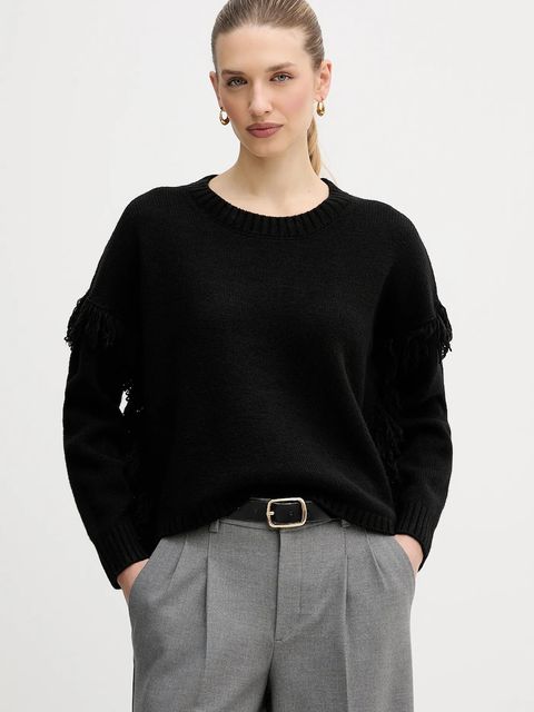 United Colors of Benetton sweter z dodatkiem wełny damski kolor czarny 191VD10EZ - zdjęcie produktu nr 1