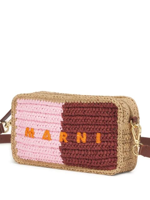 Marni Seaside colour-block camera bag - Brown