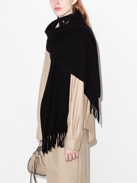 TOTEME fringed knitted scarf - Black - zdjęcie produktu nr 2
