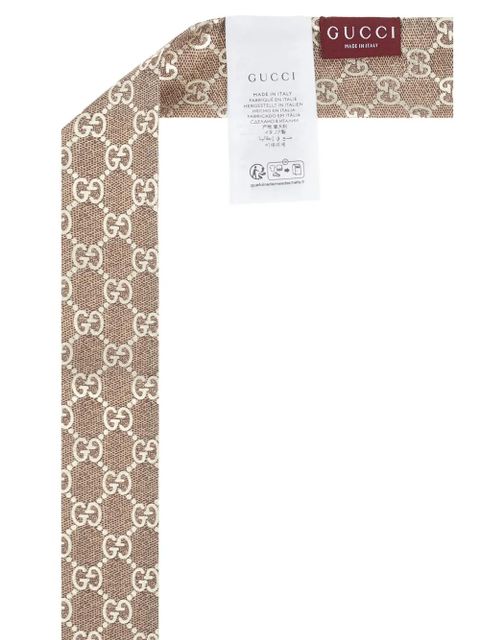Gucci GG silk neck bow - Brown