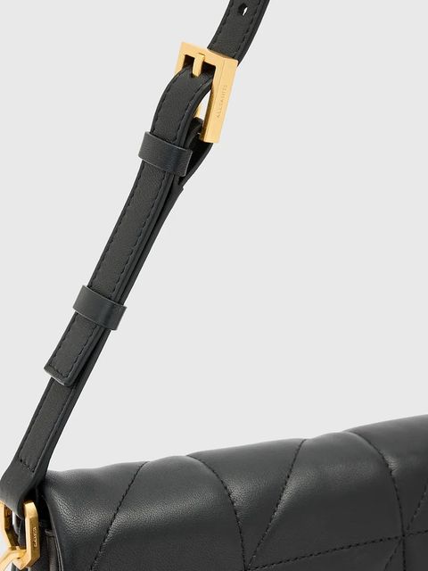 AllSaints torebka skórzana ONDINE kolor czarny W212XD