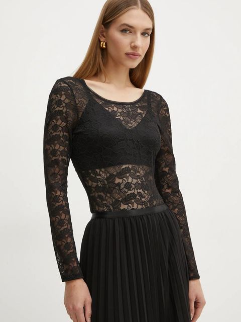 Morgan longsleeve z domieszką wełny TLACE kolor czarny TLACE