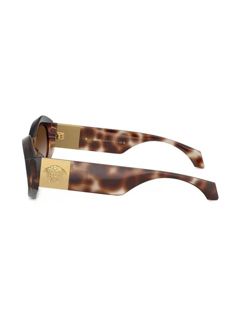Versace Eyewear Medusa-plaque oval-frame sunglasses - Brown