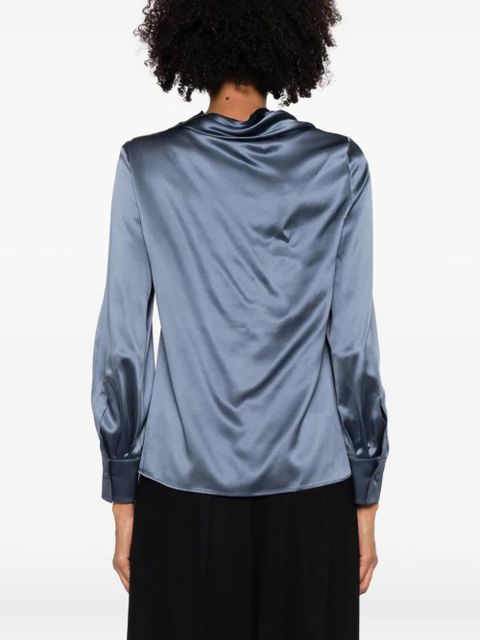 Max Mara knot-detail long-sleeve blouse - Blue