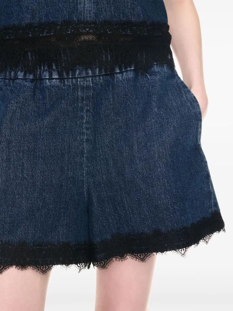 Off-White lace-detailing shorts - Blue