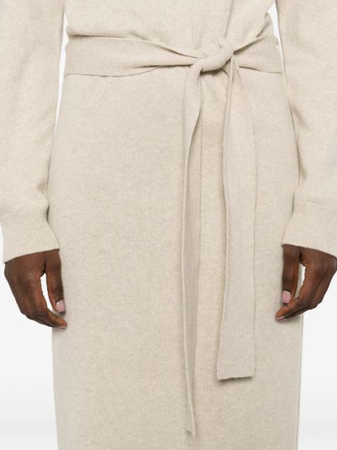 Nanushka turtleneck tie knitted midi dress - Neutrals