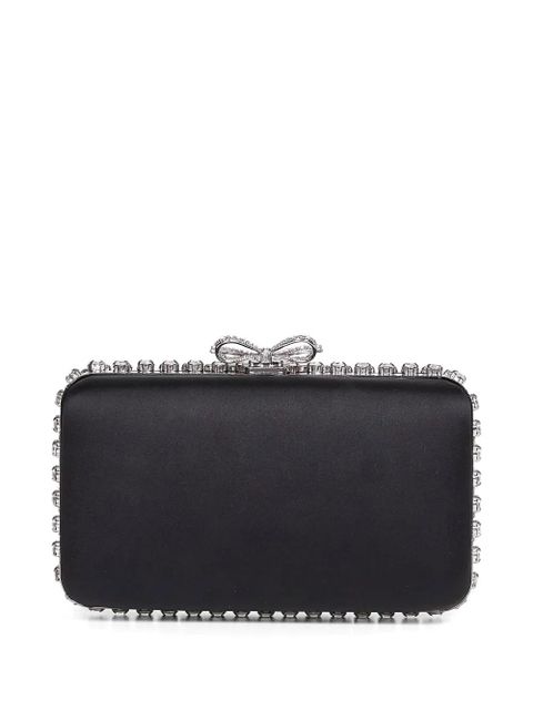 Self-Portrait crystal-embellished bow clutch - Silver - zdjęcie produktu nr 2