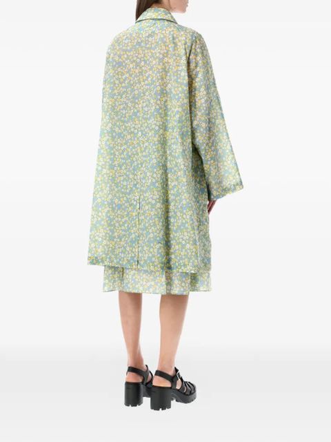 Prada floral-pattern trench coat - Blue - zdjęcie produktu nr 2