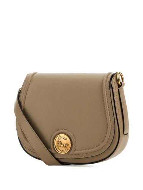 Chloé horse-medal leather crossbody bag - Brown