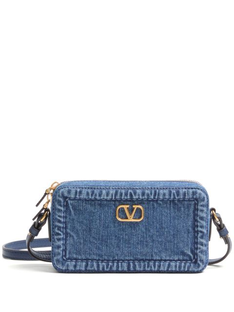 Valentino Garavani mini Alltime denim shoulder bag - Blue