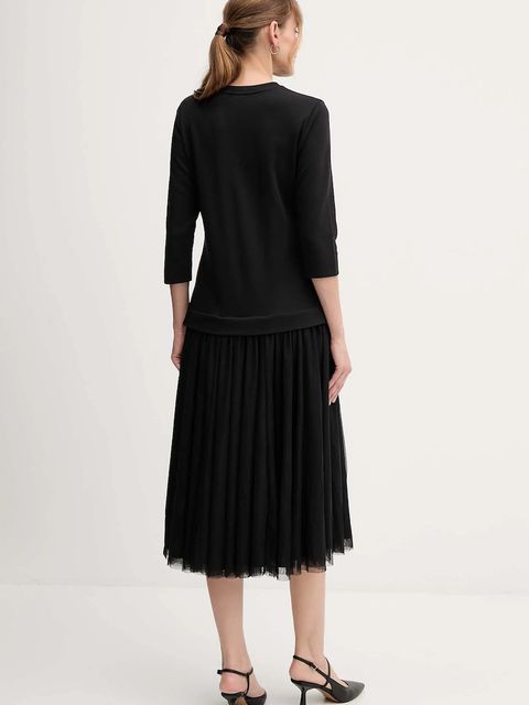 Joop! sukienka kolor czarny midi rozkloszowana 30047770