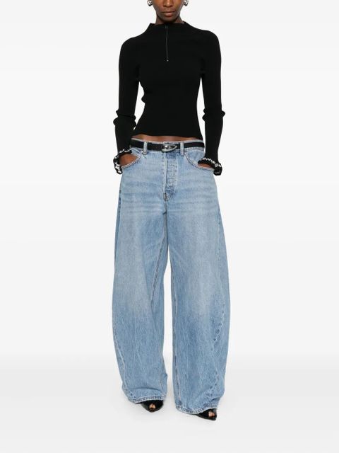 Alexander Wang logo-detail ribbed top - Black